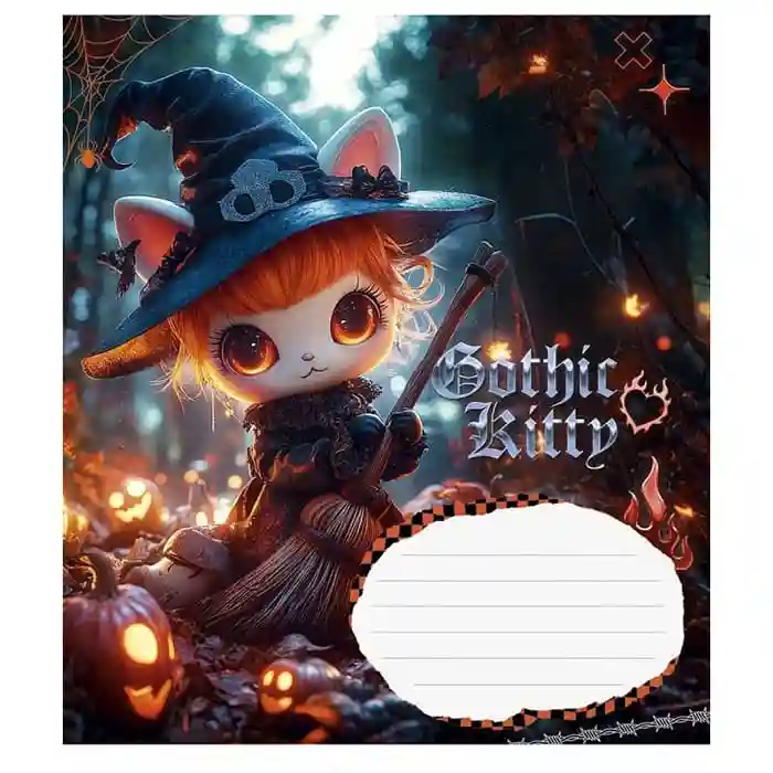 Caiet 12 foi linie Shkolyarik 3531 Gothic cats
