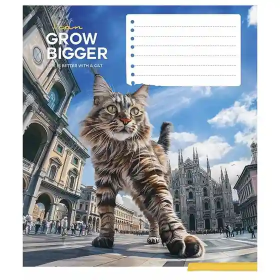 Тетрадь 24 листа линейка Школярик 3451 Gigantic cats