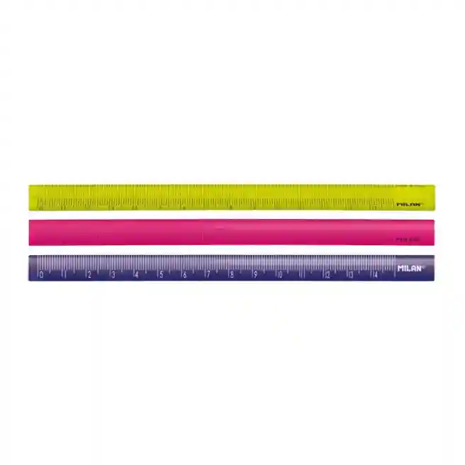 Rigla MILAN, plastic, 15cm, triunghilare, asorti