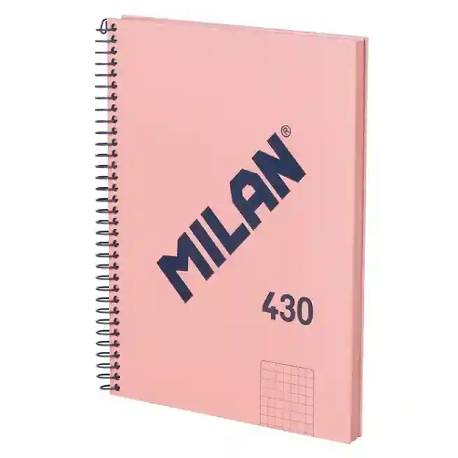 Caiet cu spiră A5 80 foi pătrățele MILAN copertă tare 430 Pink