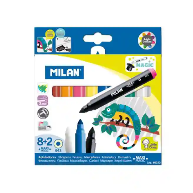 Set de carioci MILAN Maxi Magic 8+2 culori, 80023