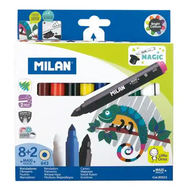 Set de carioci MILAN Maxi Magic 8+2 culori, 80023