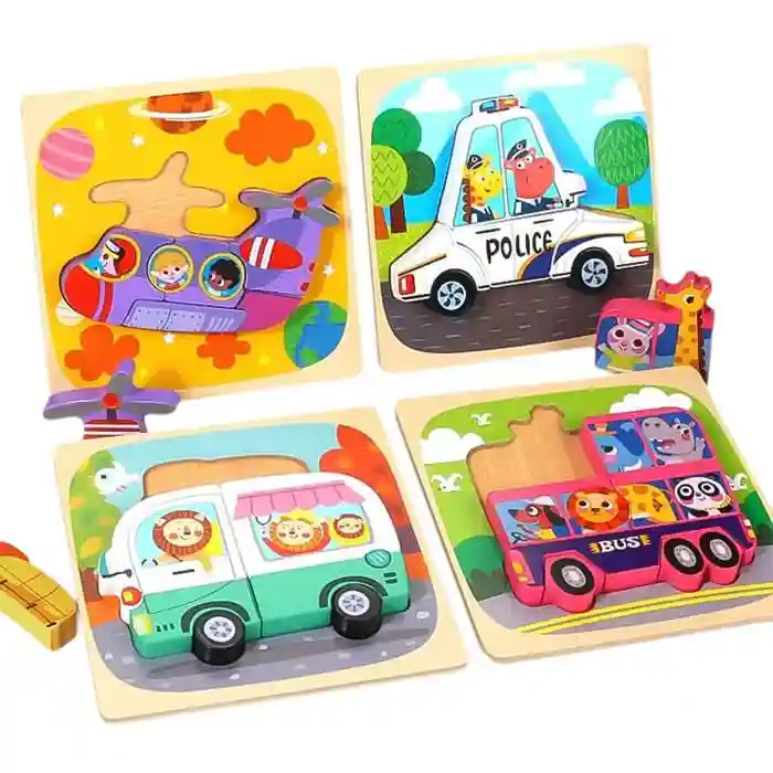 Mini set Puzzle în ramă Transportul Public, cod 188105