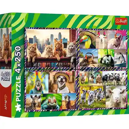 TF Puzzle "4x250” Animale vesele, cod 61793