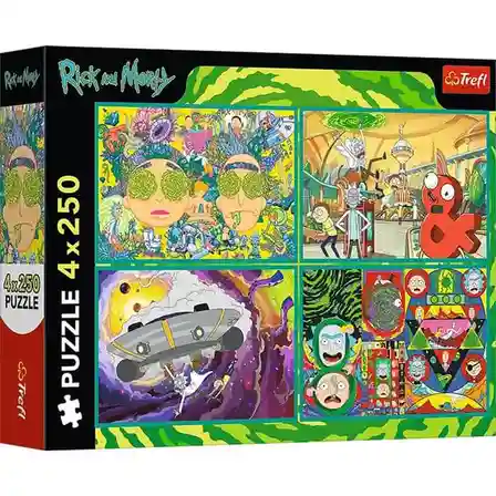 TF Puzzle "4x250” Lumea nebună a lui Rick și Morty, cod 61800