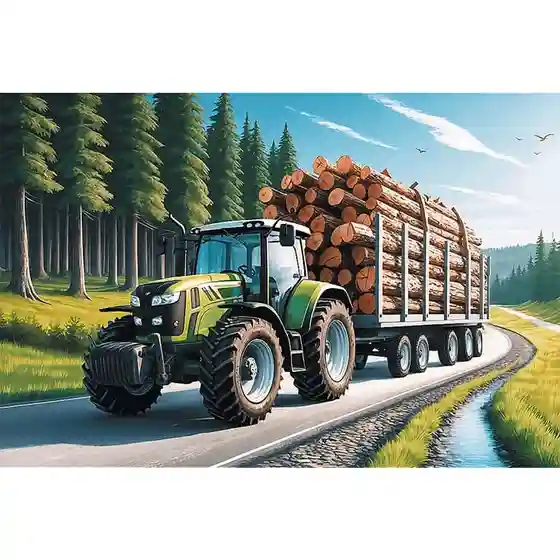 TF Puzzle "100” Tractor forestier, cod 61810