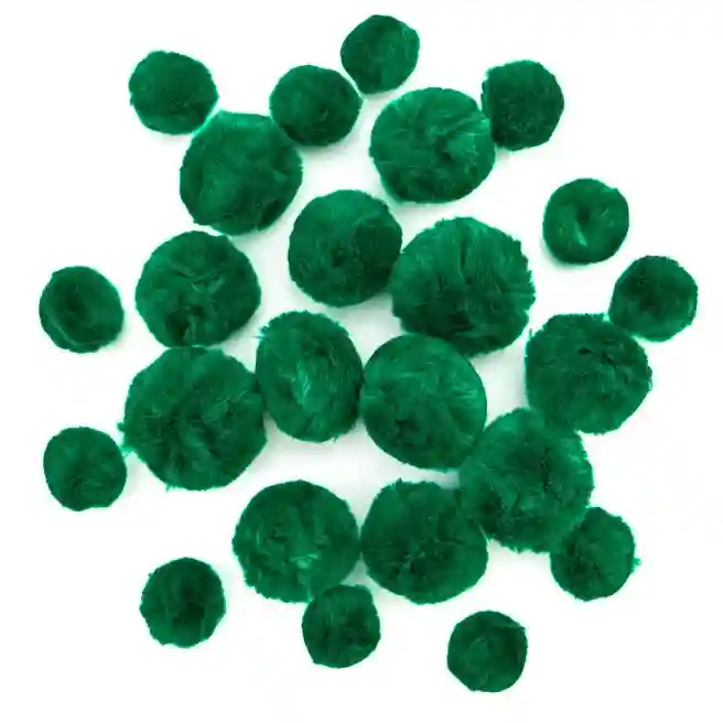 Pompoane acril,  mix verde inchis, 24buc.