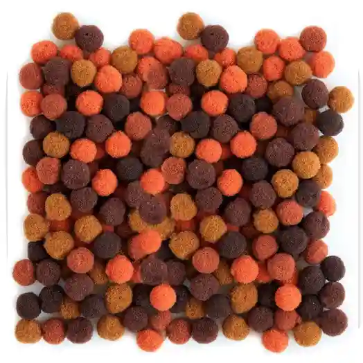Pom Pom din poliester 1cm MIX maro 120 buc.