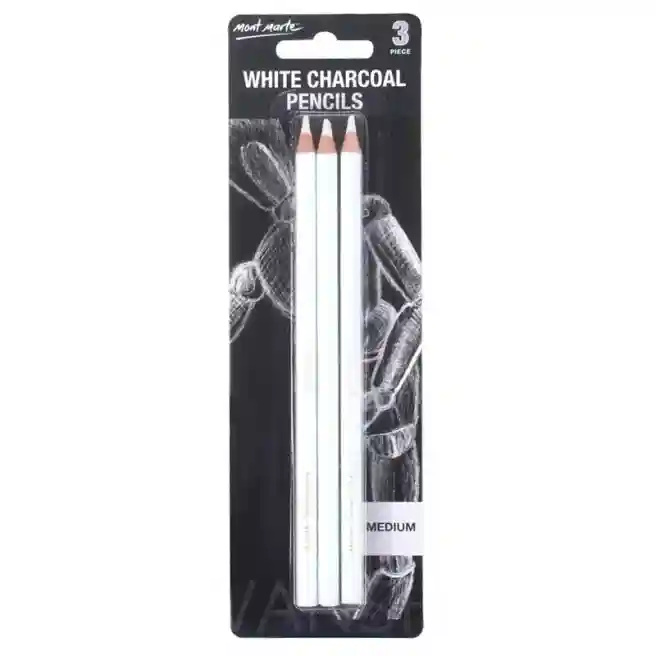Creioane albe din cărbune Signature, set 3 bucăți