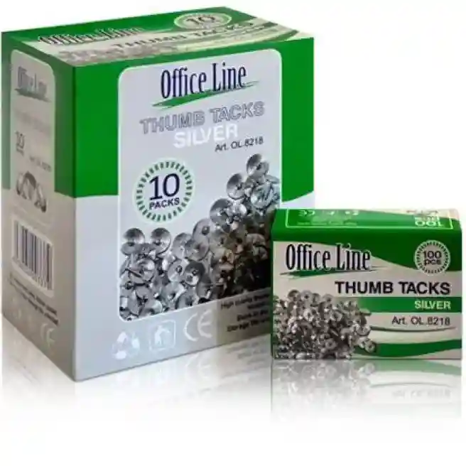 Кнопки OfficeLine 100 шт, никелированные