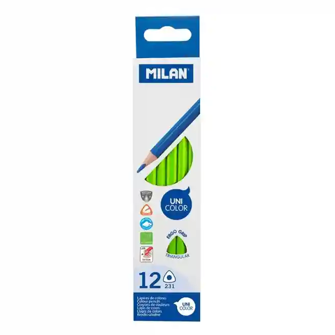Creion colorat MILAN, triunghiular, verde, (per unitate) , 0722316012