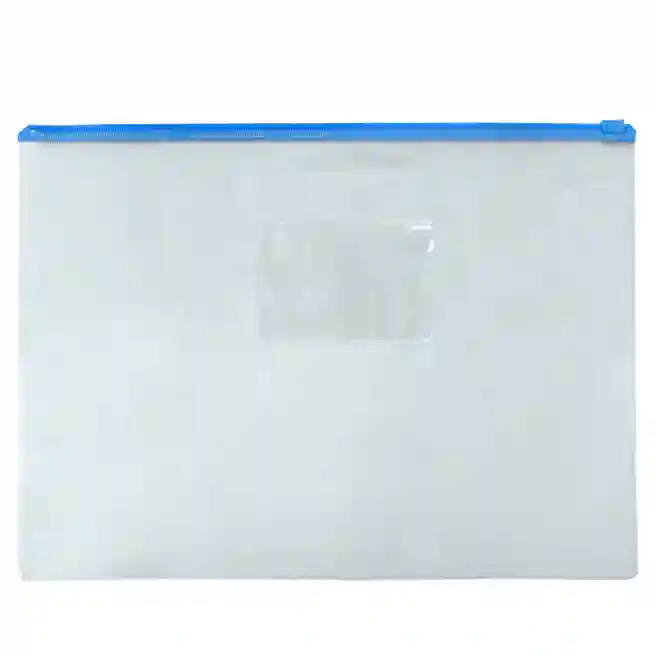 Mapa-ZIP A5 Buromax transparenta, încuietoare albastră