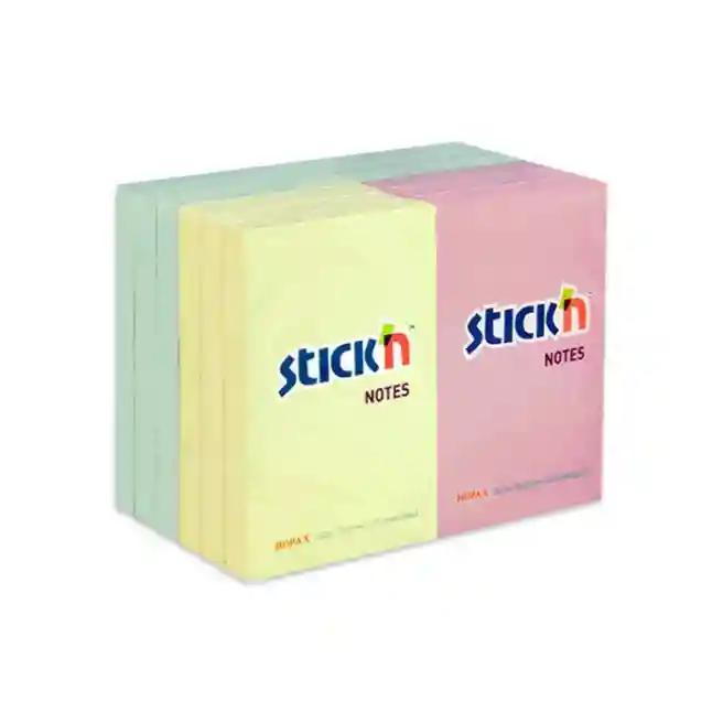 Bloc de hirtie pentru notite STICKn, 76x51, assorti, 100 file (12buc)