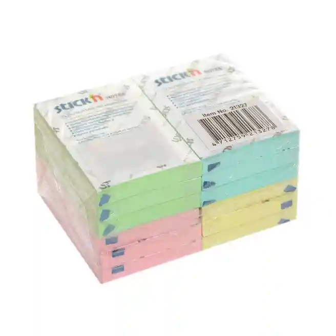 Bloc de hirtie pentru notite STICKn, 76x51, assorti, 100 file (12buc)