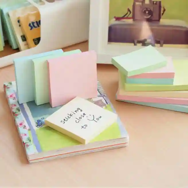 Блок для заметок 76x101/100л голубой STICK`N 21152