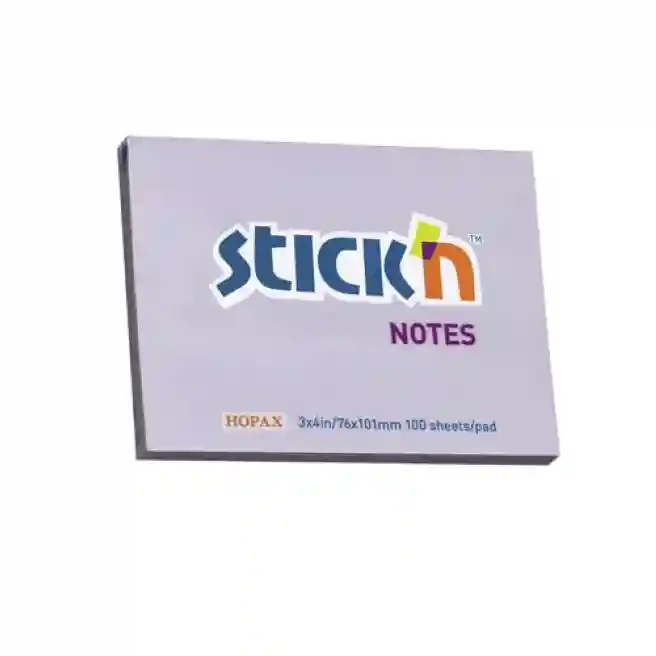 Блок для заметок 76x101/100л фиолетовый STICK`N 21404