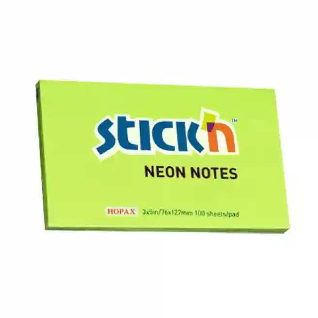 Hirtie pentru notite 76x127, 100 foi STICKN neon verde 21171