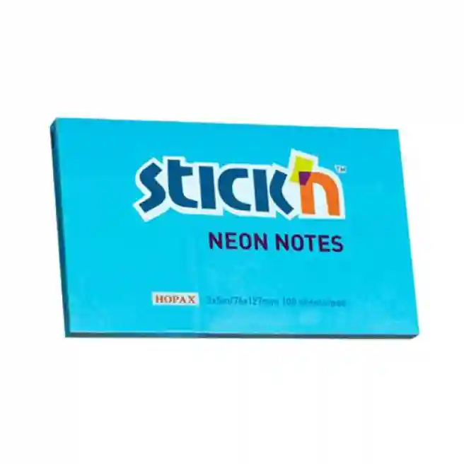Блок для заметок 76x127/100л STICK`N неон синий 21213