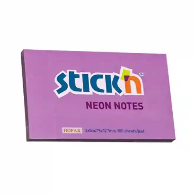 Hirtie pentru notite 76x127, 100 foi STICKN neon violet 21214