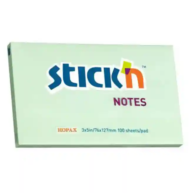 Блок для заметок 76x127/100л, STICK`N зеленый