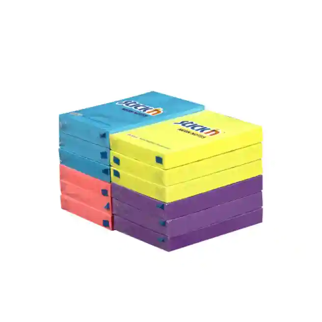 Блок для заметок 76x51/100л STICK`N, неон ассорти БЛОК-12 шт