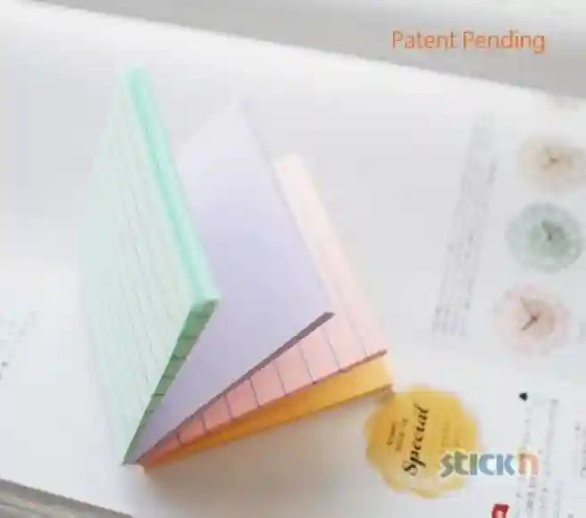 Блок для заметок STICK`N 76x76, 4 цвета x 25 листов, 2 в линенйку, пастель