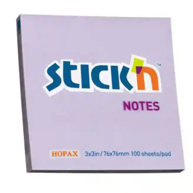 Блок для заметок 76x76мм/100л фиолетовый STICK`N 21403