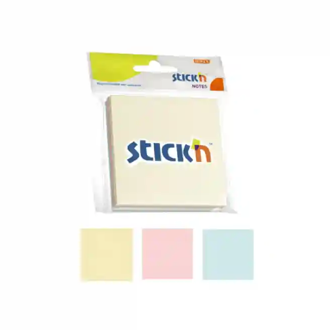 Блок для заметок STICKn, 76x76мм, (3 цвета) пастель, 150 листов