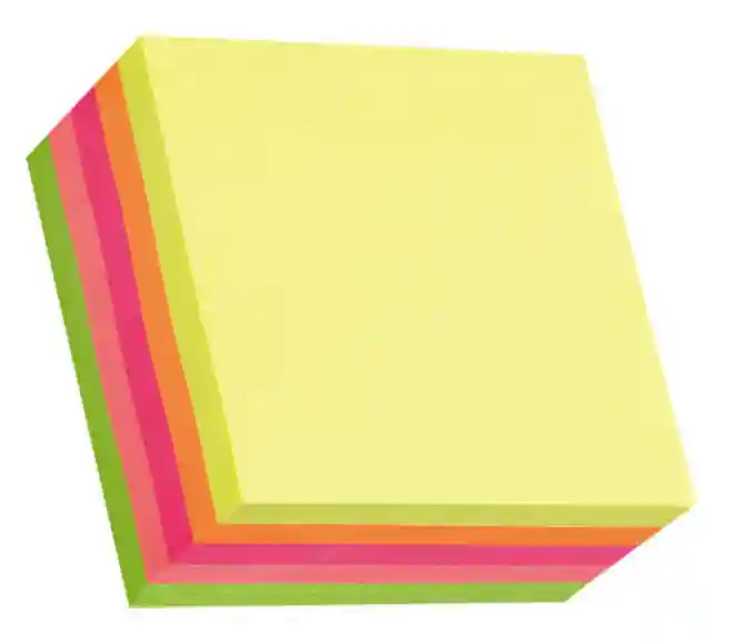 Bloc de hârtie pentru notițe STICKn, 76x76mm, (5 culori) neon, 400 file