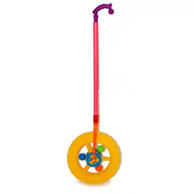Jucarie trage-impinge "Roata" 20" (galben), cod 85351
