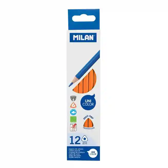 Creion colorat MILAN, triunghiular, portocaliu, (per unitate) 0722313212