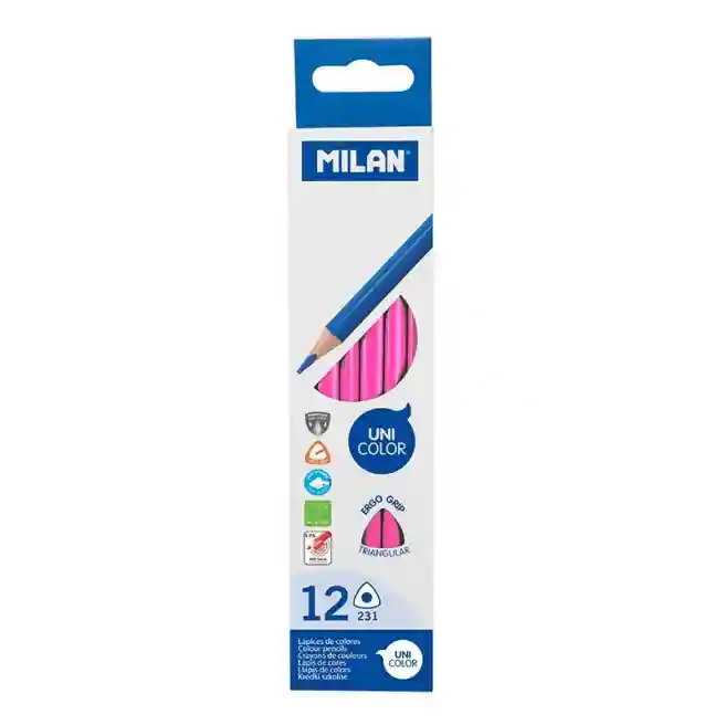 Creion colorat MILAN, triunghiular, roz, (per unitate)  0722313412