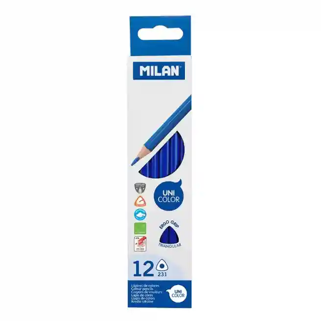 Creion colorat MILAN, triunghiular, albastru închis, (per unitate) 0722314912