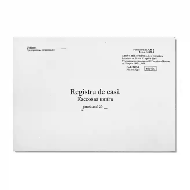 Registru de casă CO-04 A4, hârtie ofset, 50 file