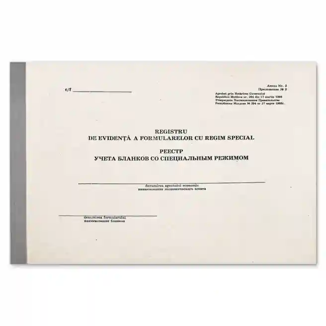 Registru de evidență a formularelor cu regim special