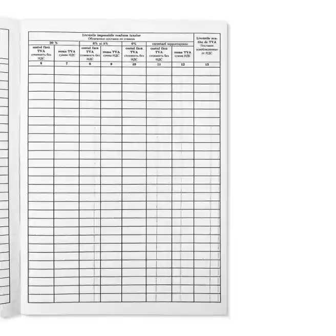 Registru-Vânzări A4, hârtie de ofset, 50 file