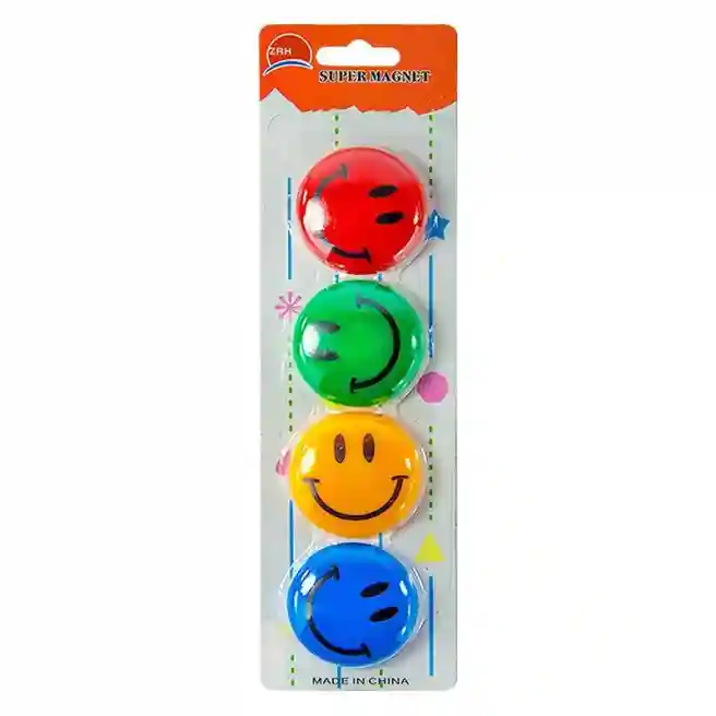Комплект круглых магнитов "Smile" (d=40mm, 5шт, цветные)