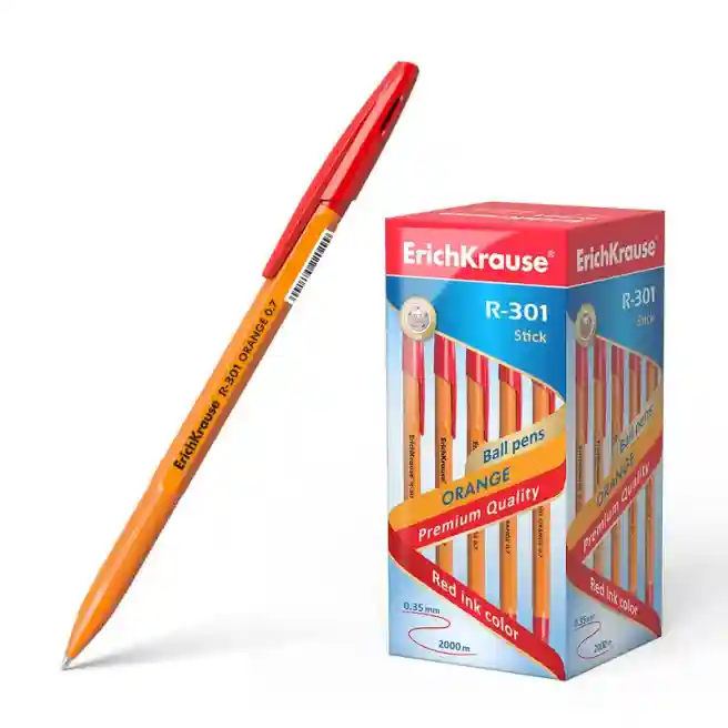 Ручка шариковая Erich Krause Orange R-301, красный 0,7mm
