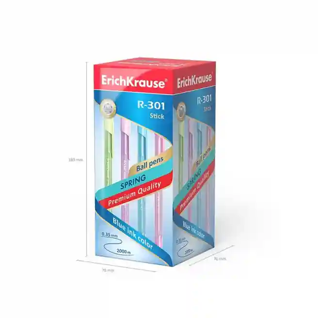 Pix cu bila Erich Krause 0.7mm, Spring R-301, albastru