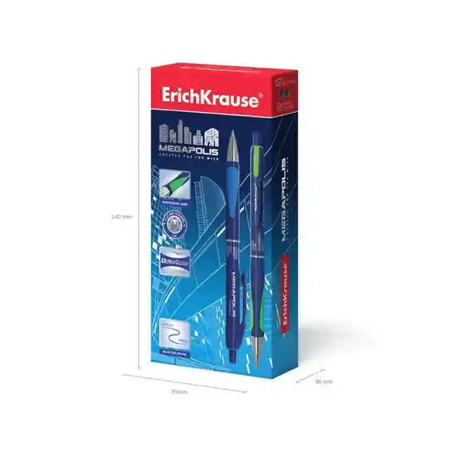 Pix bila cu buton Erich Krause Megapolis, albastru