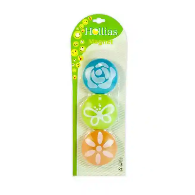 Complect de magneti rotunzi pentru tabla, d=50mm, 3 buc, flori