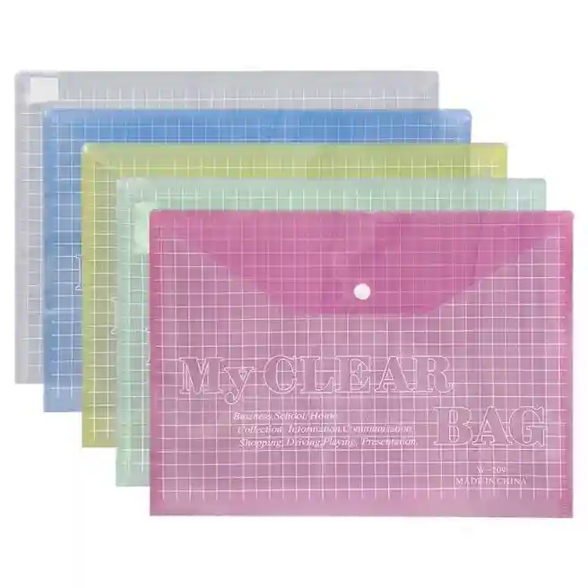 Папка-конверт A4 "My Clear Bag",тонкая, пластиковая, прозрачная, на кнопке