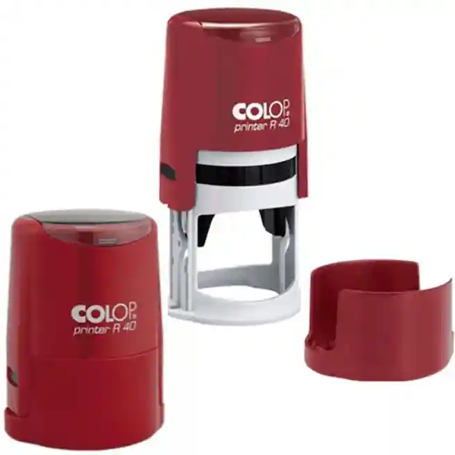 Suport ștampilă rotundă Colop 40 mm, roșu