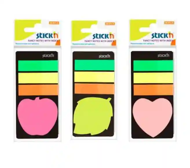 Index-uri din plastic STICKN Neon, 3 buc., 45x12mm + 1 buc x 44mm, "mar"