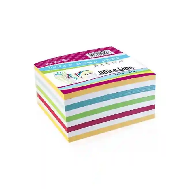 Cub din hârtie pentru notițe OfficeLine Zebra 90x90x45 mm