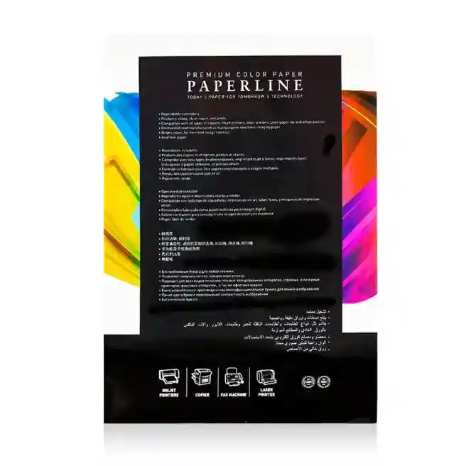Hârtie colorată A4 Paperline RAINBOW, 80 gr., intensiv, 5 cul. x 50 file