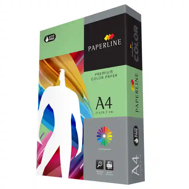 Бумага цветная A4 Paperline GREEN, 80 гр., пастель, зеленая
