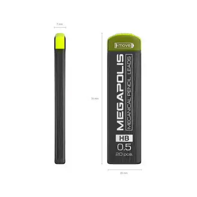 Mine pentru creion mecanic 0.5 mm Erich Krause MEGAPOLIS, 20 bucăți