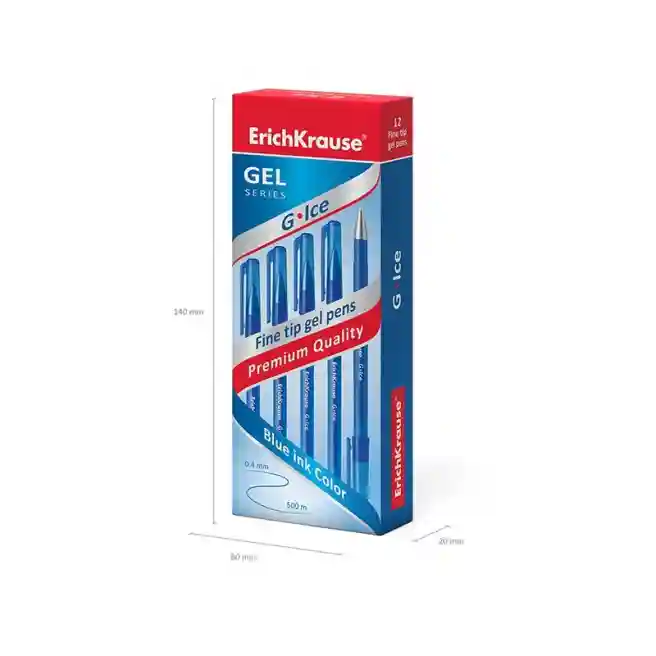 Pix cu gel Erich Krause G-ICE gel, albastru 0,38 mm
