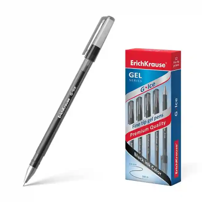 Pix cu gel Erich Krause G-ICE gel, negru 0,50 mm